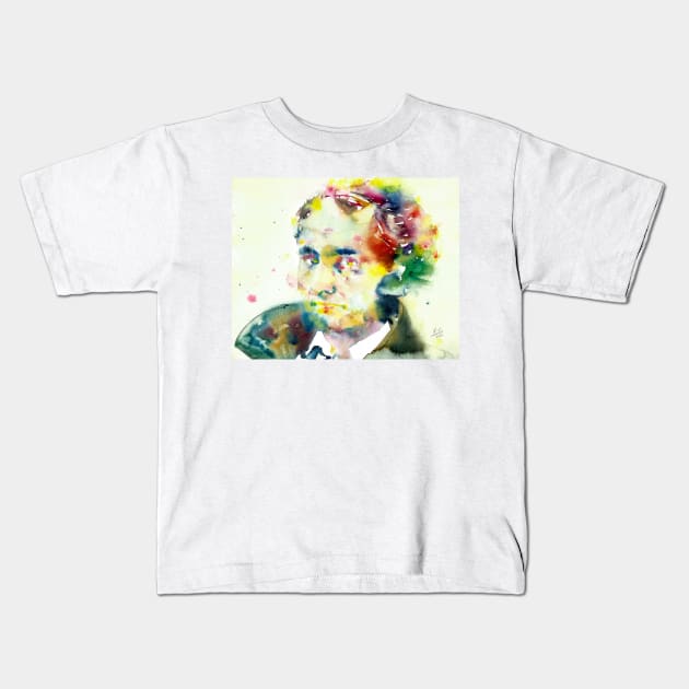 CHARLES BAUDELAIRE - watercolor portrait .4 Kids T-Shirt by lautir